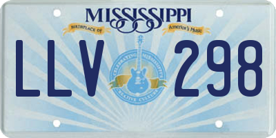 MS license plate LLV298