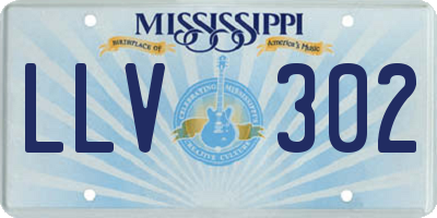 MS license plate LLV302