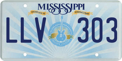 MS license plate LLV303