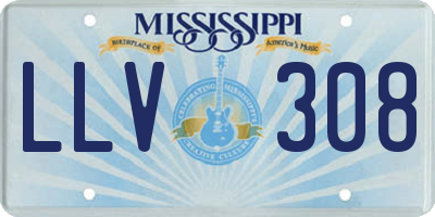 MS license plate LLV308