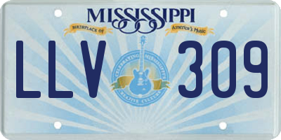 MS license plate LLV309