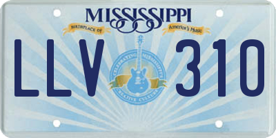 MS license plate LLV310