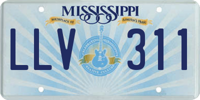 MS license plate LLV311