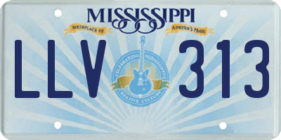 MS license plate LLV313