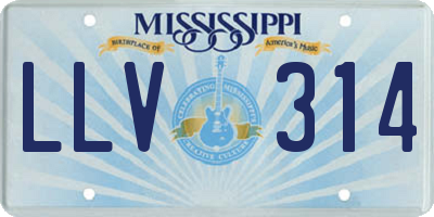MS license plate LLV314