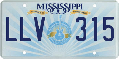 MS license plate LLV315