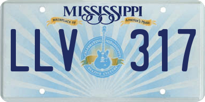 MS license plate LLV317