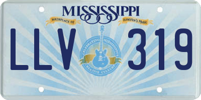 MS license plate LLV319