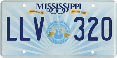 MS license plate LLV320