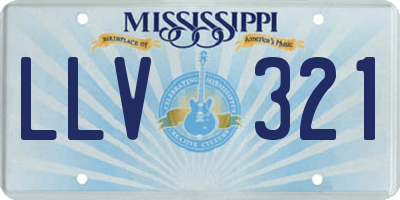 MS license plate LLV321