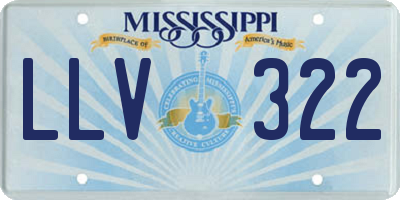 MS license plate LLV322