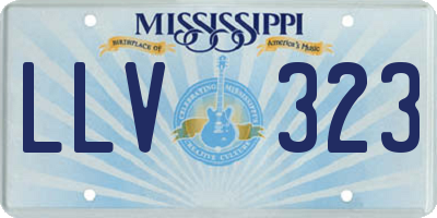 MS license plate LLV323