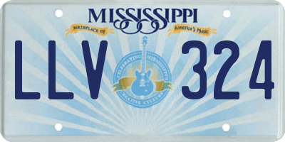 MS license plate LLV324