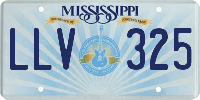 MS license plate LLV325