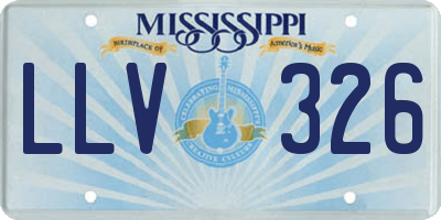 MS license plate LLV326