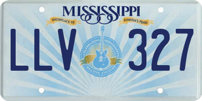 MS license plate LLV327