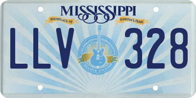 MS license plate LLV328