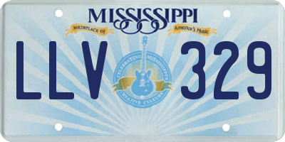 MS license plate LLV329