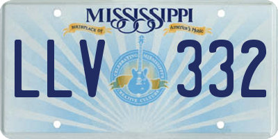 MS license plate LLV332