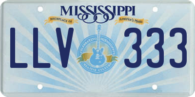 MS license plate LLV333