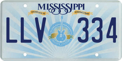 MS license plate LLV334