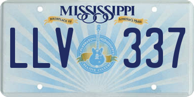 MS license plate LLV337