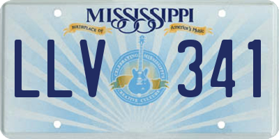MS license plate LLV341