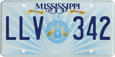 MS license plate LLV342