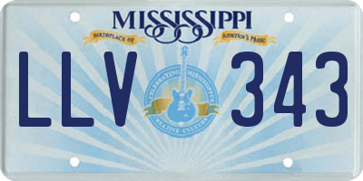 MS license plate LLV343