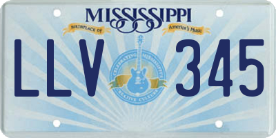 MS license plate LLV345