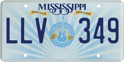 MS license plate LLV349
