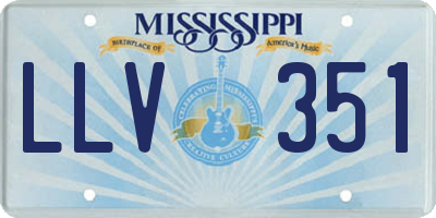 MS license plate LLV351