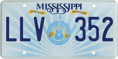 MS license plate LLV352