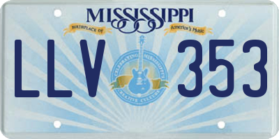 MS license plate LLV353