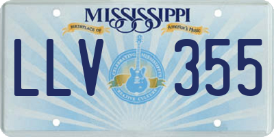 MS license plate LLV355