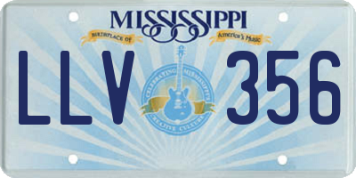MS license plate LLV356