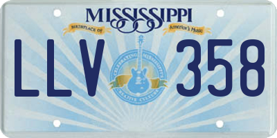 MS license plate LLV358