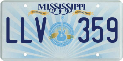 MS license plate LLV359