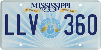MS license plate LLV360