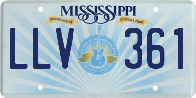 MS license plate LLV361