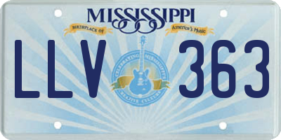 MS license plate LLV363