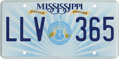 MS license plate LLV365