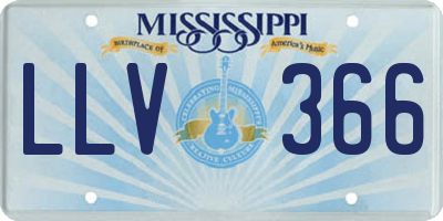 MS license plate LLV366