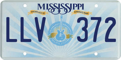 MS license plate LLV372