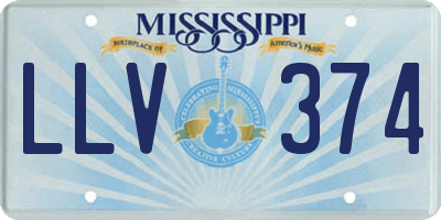 MS license plate LLV374