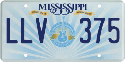 MS license plate LLV375