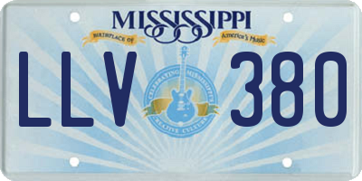 MS license plate LLV380