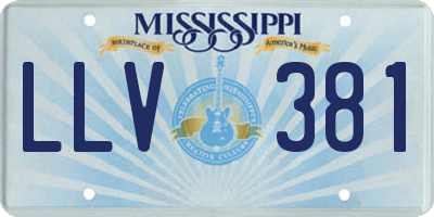 MS license plate LLV381