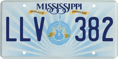 MS license plate LLV382