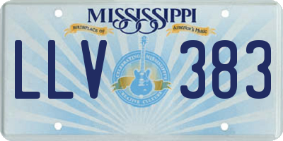 MS license plate LLV383